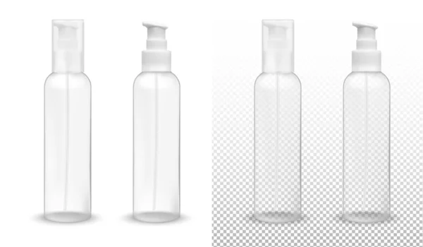 Botella de plástico transparente con dispensador de bomba — Archivo Imágenes Vectoriales