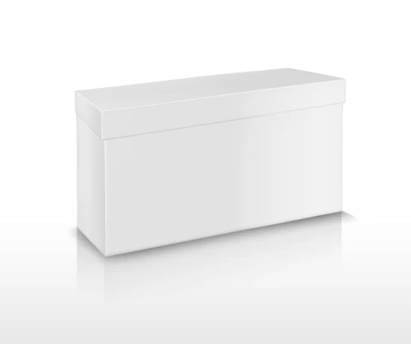 Papier- oder Plastikbox mit Deckel für Spielzeug, Schuhe oder Lebensmittel — Stockvektor