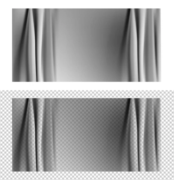 Cortinas transparentes negro textura — Vector de stock