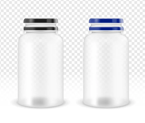 Vektor transparente Plastikflasche für Multivitamine — Stockvektor