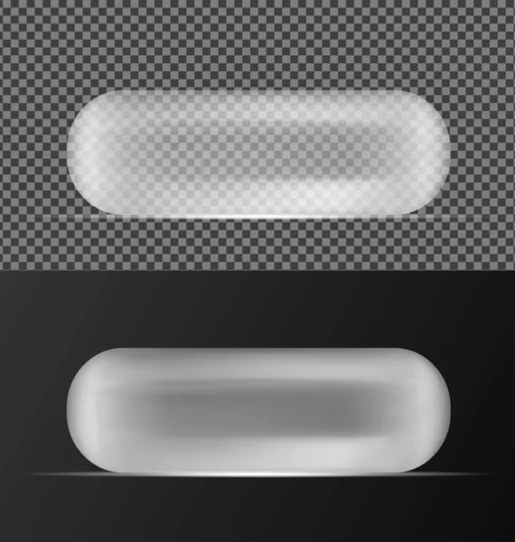 透明な楕円形のプラスチックカプセル — ストックベクタ