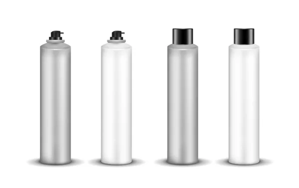 Flacon cosmétique en plastique ou en métal avec bouchon — Image vectorielle