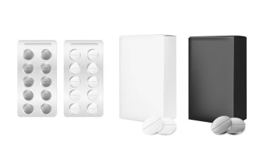 Gerçekçi su toplayıcı haplar ve karton kutu.