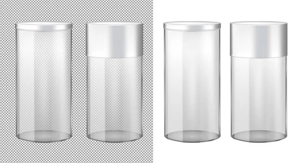 Tarro de vidrio transparente con tapa metálica — Archivo Imágenes Vectoriales