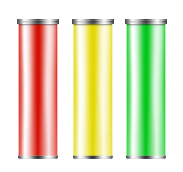 Emballage couleur pour collations, aliments, chips, sucre et épices — Image vectorielle