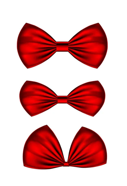 Vector red realistic silk bow — Stock Vector