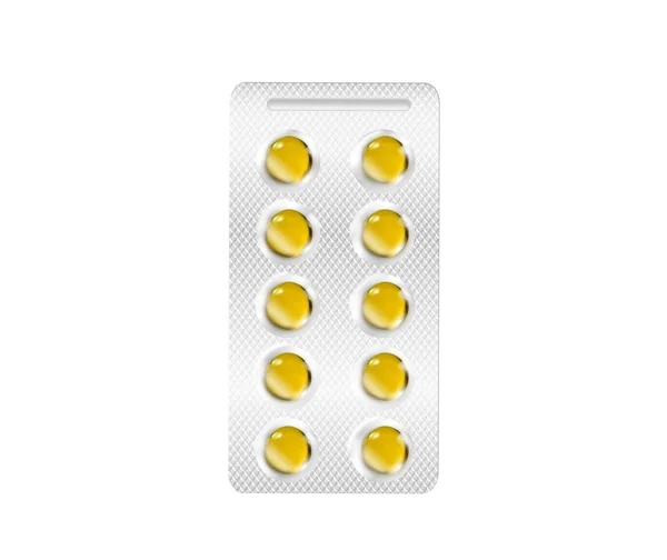 黄色いベクトル薬現実的なイメージ — ストックベクタ