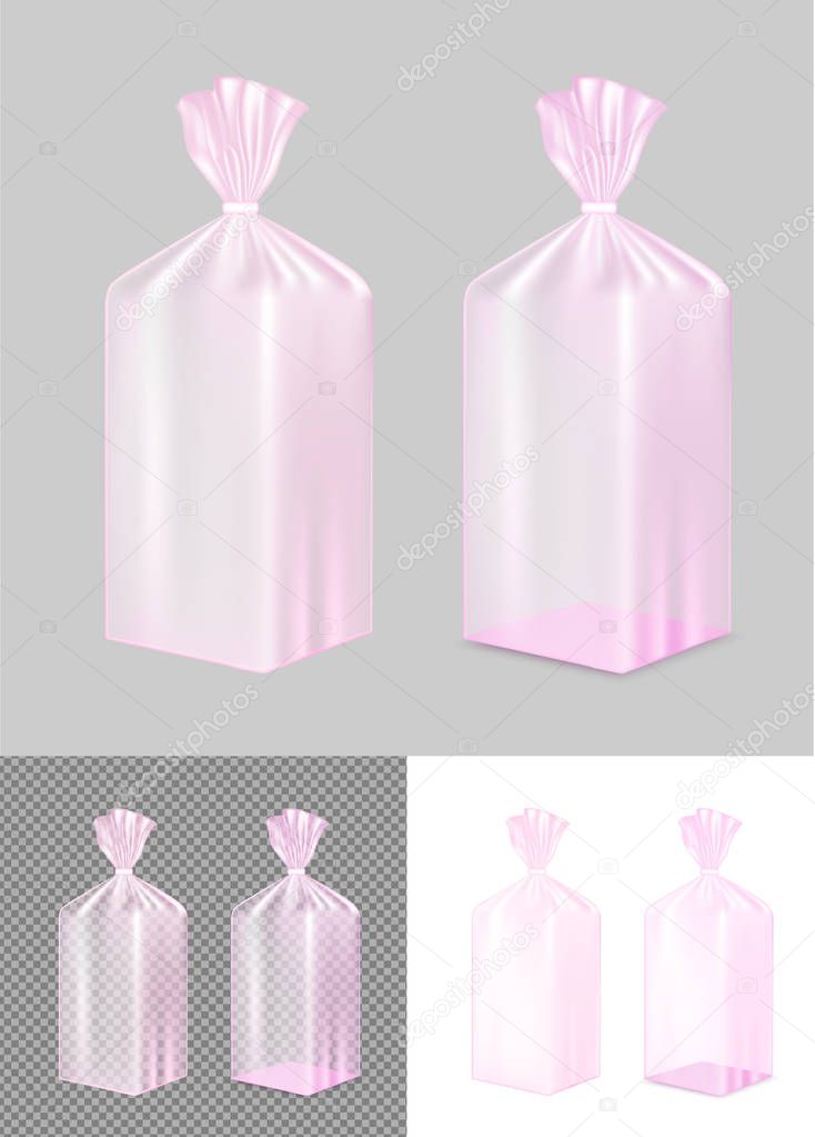 Transparent pink foil or paper packaging. 