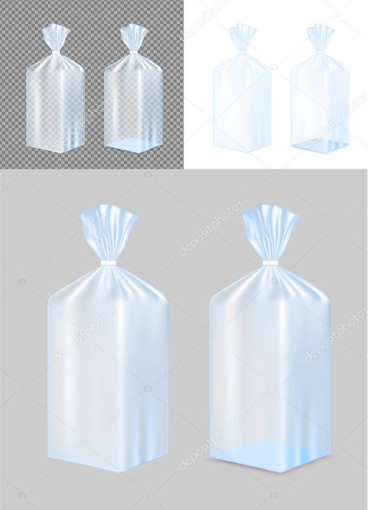 Transparent blue foil or paper packaging. 