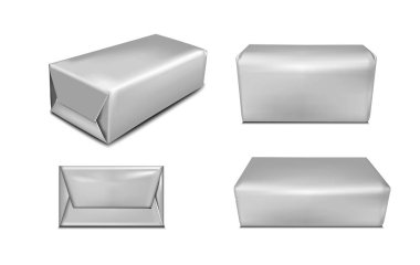 Tereyağı ve margarin için siyah kağıt veya folyo paketi.  