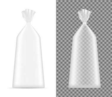 Şeffaf boş folyo ya da kağıt ambalajlama. Ekmek için Sachet 