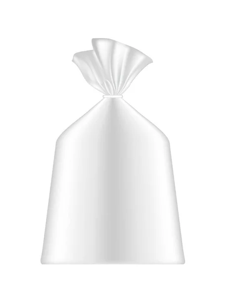 Lámina blanca en blanco o embalaje de papel. Bolsita para pan, café — Vector de stock