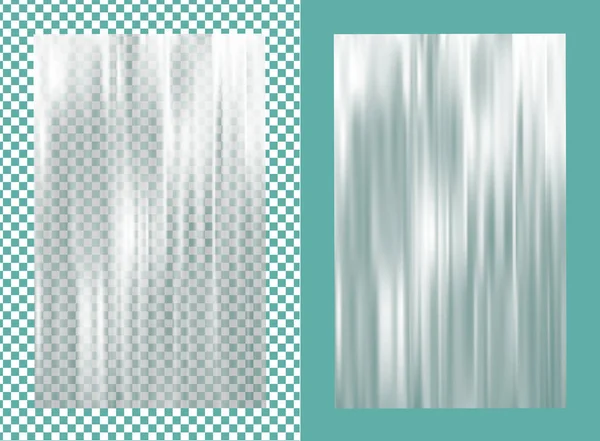 Envoltura de plástico vectorial transparente realista sobre fondo verde — Vector de stock