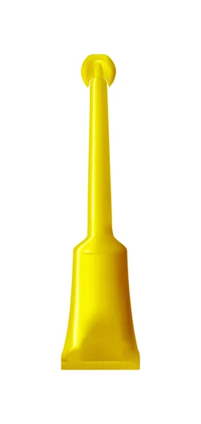 Пластиковая Золотая Трубка Упаковка Косметики Зубной Пасты Лекарств — стоковый вектор