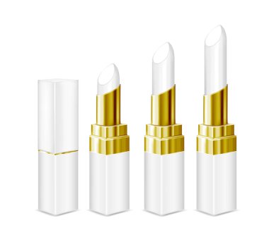 Beyaz rujlu beyaz tüpler. Vektör maketi