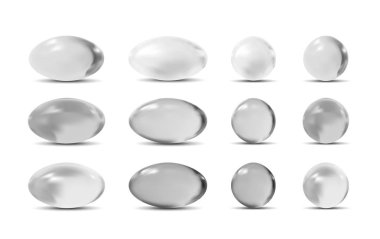 Beyaz vektör 3d hapları