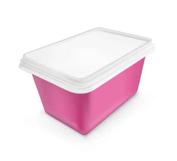 Emballage rose avec couvercle pour aliments — Image vectorielle