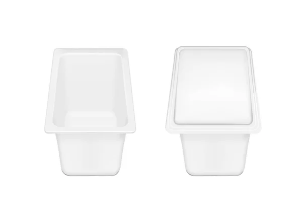 White packaging with lid for food