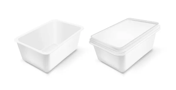 Embalaje blanco con tapa para alimentos — Vector de stock