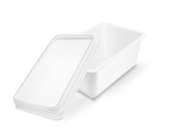 Weiße Verpackung mit Deckel für Lebensmittel — Stockvektor