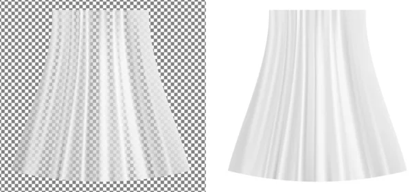 Envoltura y cortina de plástico transparente blanco — Vector de stock