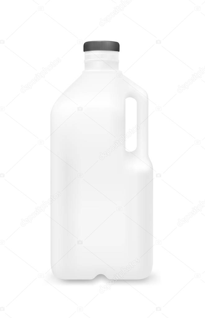 Plastic bottle with handle for milk and juice