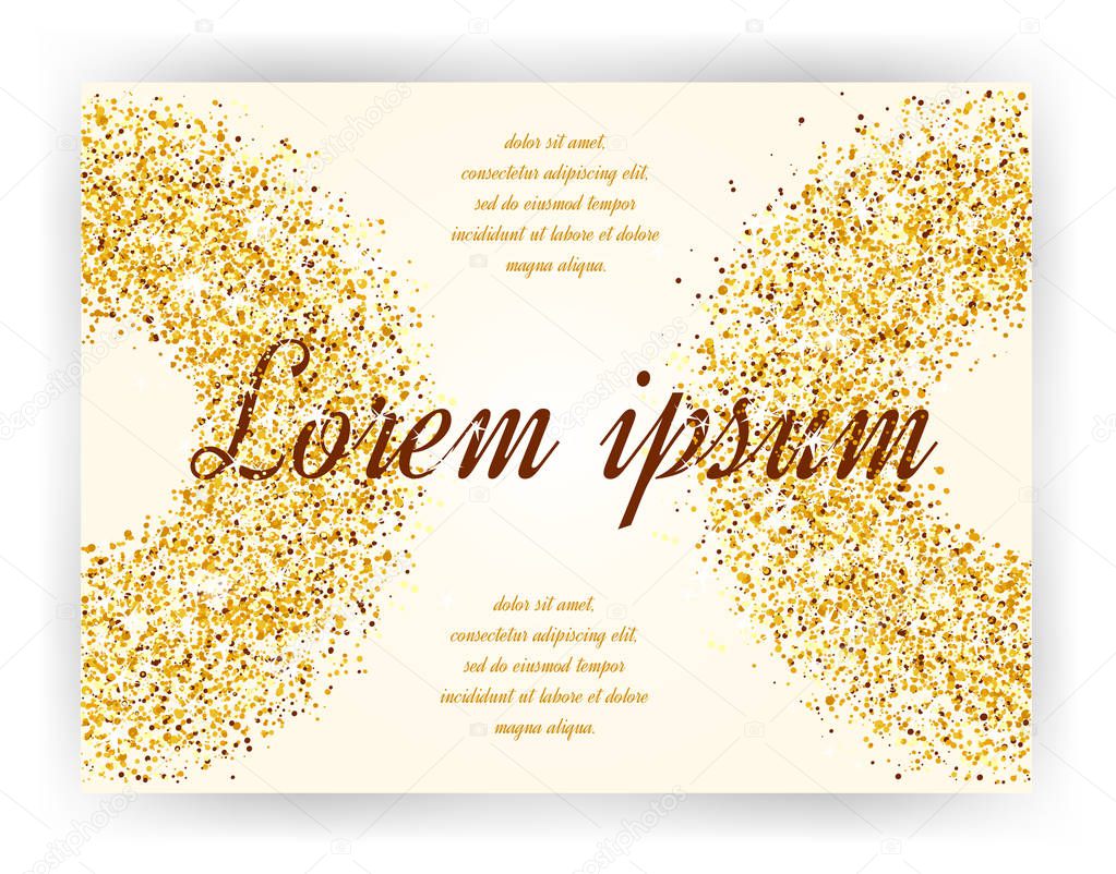 Abstract gold background. Gold background for card. Gold glitter
