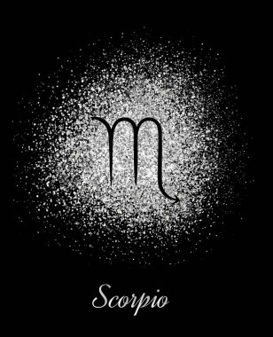 Gümüş arka planda Akrep burcu