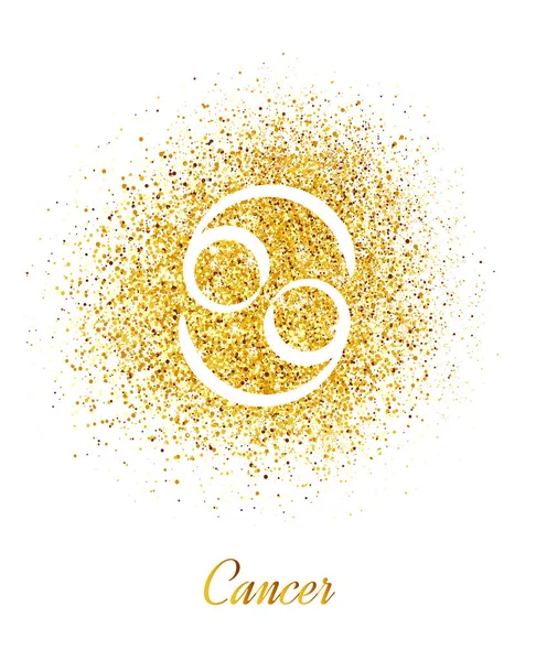 Zodiac Sign Cancer Gold Background — Stock Vector