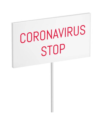 Beyaz vektör pankartı çubukta. Coronavirus dur posteri