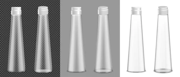 Botella Vidrio Transparente Vectorial Con Tapa Para Aceite Jugo — Archivo Imágenes Vectoriales