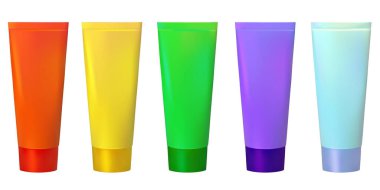 Krem veya diş macunu için renk tüpü.