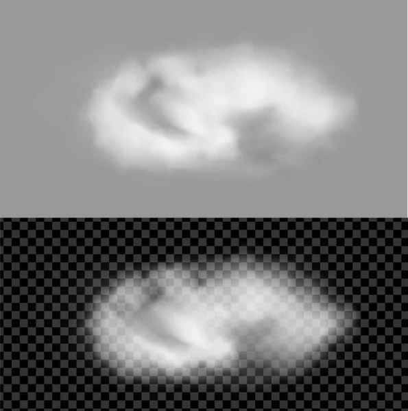 Nuage Blanc Moelleux Image Vectorielle Réaliste — Image vectorielle