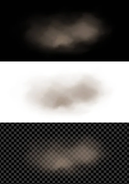 Nube Esponjosa Broun Imagen Realista Vectorial — Vector de stock