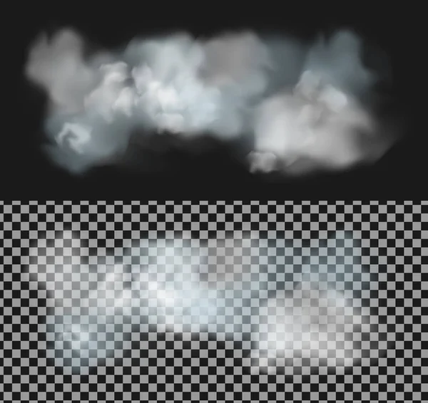 Nube Esponjosa Blanca Azul Imagen Realista Vectorial — Vector de stock