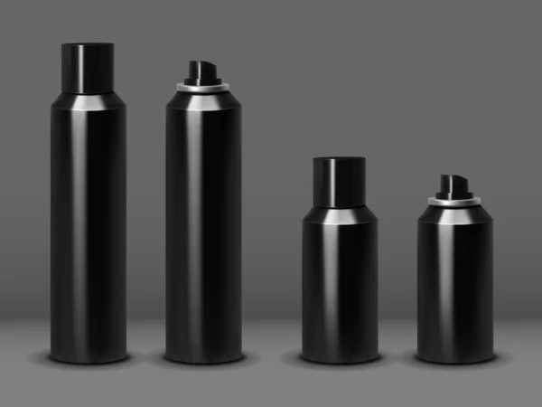 Botella Cosmética Plástico Metal Con Tapa — Vector de stock