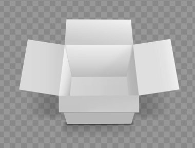 Beyaz açık kutu. Karton taşınma kutusu.
