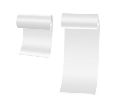 Beyaz, gerçekçi kağıt rulo. Ortaçağ parşömeni