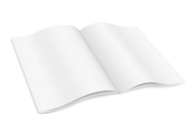 White Open dergisi. Reklamcılık için gerçekçi bir görüntü.