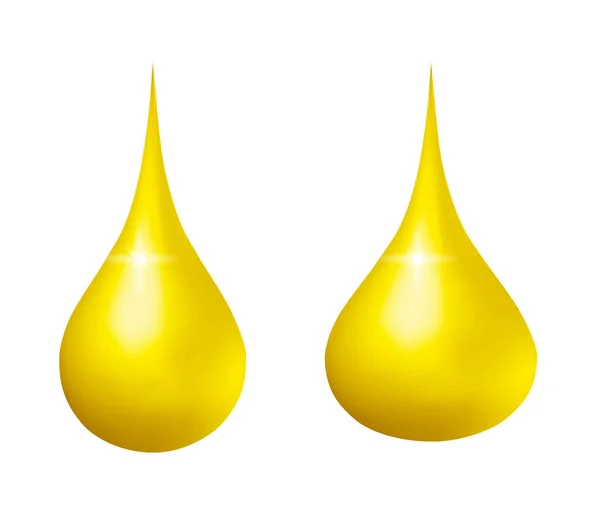 金の油滴セット ベクトル3D画像 — ストックベクタ