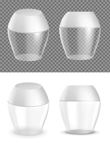 Lotion Plastique Transparent Bouteille Crème Emballage Pour Cosmétiques — Image vectorielle