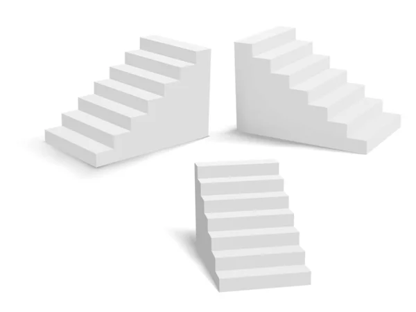 Escadas Vetor Branco Imagem Realista —  Vetores de Stock