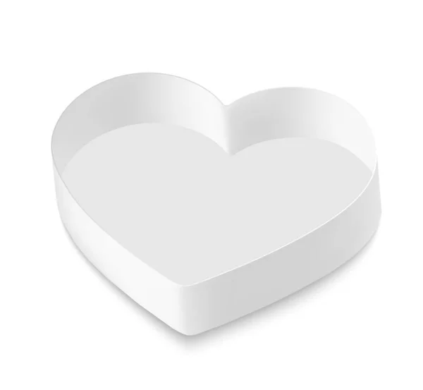 Paquete Corazón Blanco Para Aperitivos Comida Chocolate Caja Abierta — Vector de stock