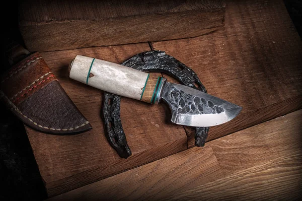 Forged knife handmade — Stock Photo, Image