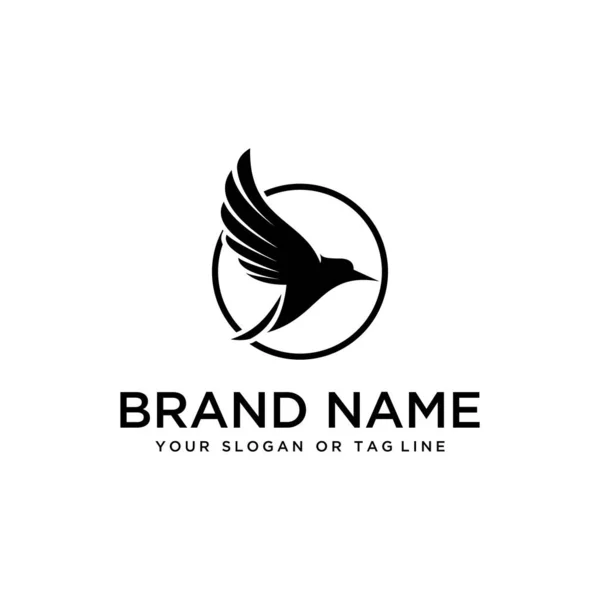 Vogel Design Logo Vektor weißer Hintergrund Vorlage — Stockvektor