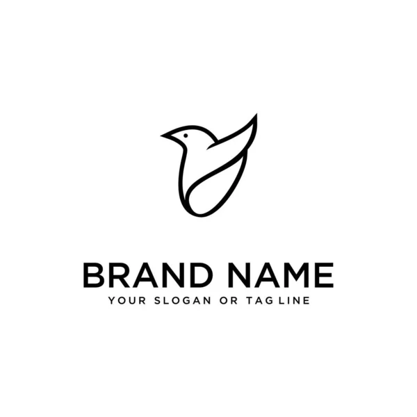 Vogel Design Logo Vektor weißer Hintergrund Vorlage — Stockvektor