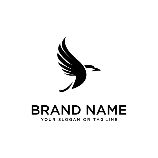 Oiseau design logo vecteur blanc fond modèle — Image vectorielle