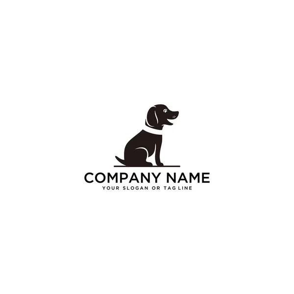 Beyaz arka plan köpeğinin yaratıcı tasarım logosu