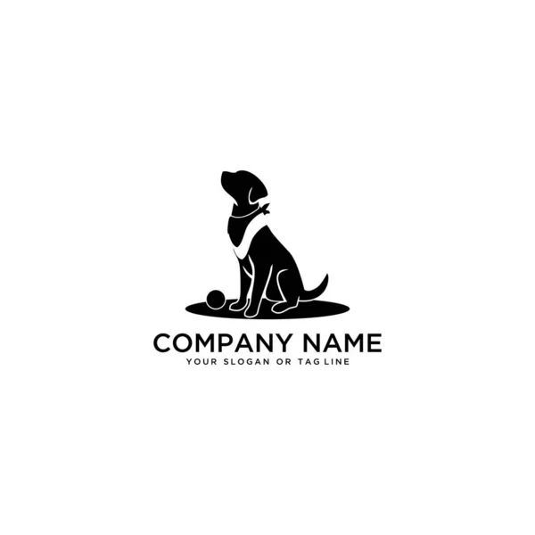 Logo de diseño creativo de un perro de fondo blanco — Vector de stock