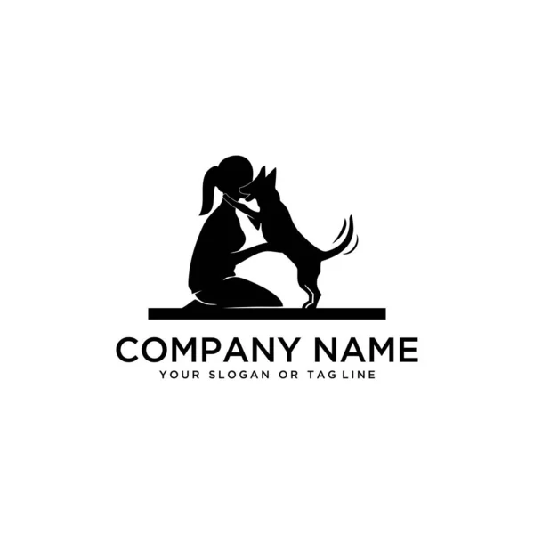 Design logo ideas training dogs vector template — Stock Vector